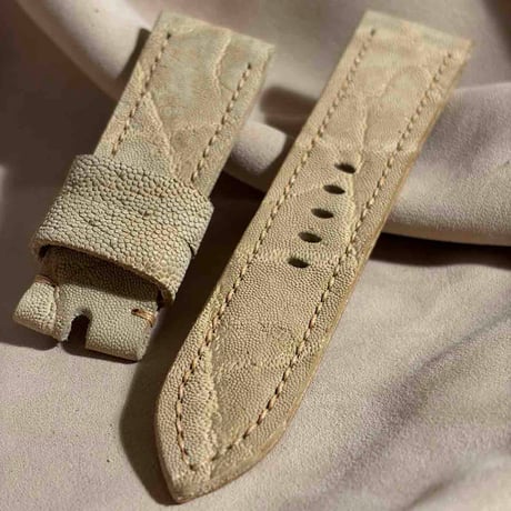 exh-81 タンニン鞣しエレファントレザー 腕時計ベルト  (ラグ幅24mm - バックル幅22mm)