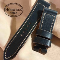hor-288  HORWEEN クロムエクセルレザー / ブラック 腕時計ベルト (ラグ24mm - バックル幅22mm)