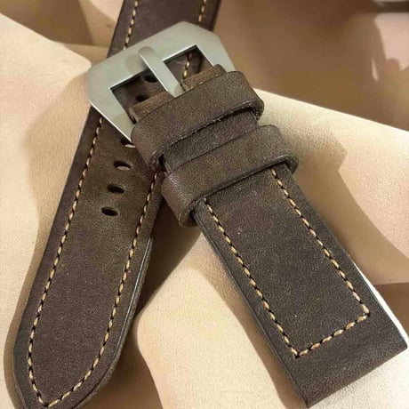 hor-296 HORWEEN ダービー / ダークブラウン  腕時計ベルト (ラグ26mm - バックル幅26mm)