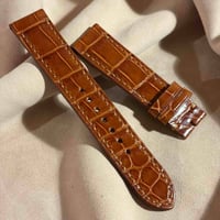 cro-2165 クロコダイル  腕時計ベルト グロス仕上げ コニャック (ラグ幅20 mm - バックル幅18 mm)