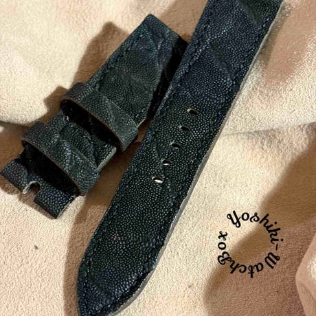 exh-101 エレファント ブラック 腕時計ベルト  (ラグ幅24mm - バックル幅22mm)
