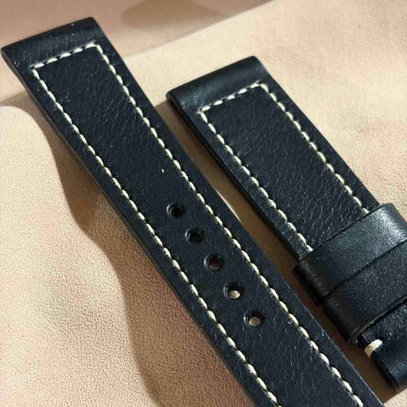 hor-294  HORWEEN ダービー / ブラック 腕時計ベルト (ラグ21mm - バックル幅18mm)
