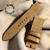 exh-84 タンニン鞣しクロコダイルレザー 腕時計ベルト  (ラグ幅24mm - バックル幅22mm)