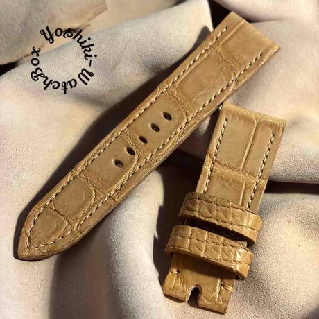 exh-84 タンニン鞣しクロコダイルレザー 腕時計ベルト  (ラグ幅24mm - バックル幅22mm)