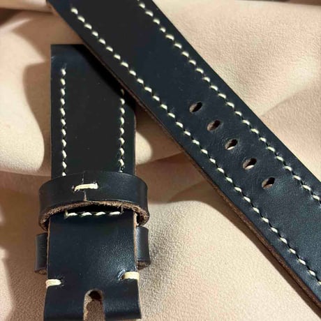 hor-280 HORWEEN ホースバットcxl / ブラック 腕時計ベルト (ラグ22mm - バックル幅20mm)