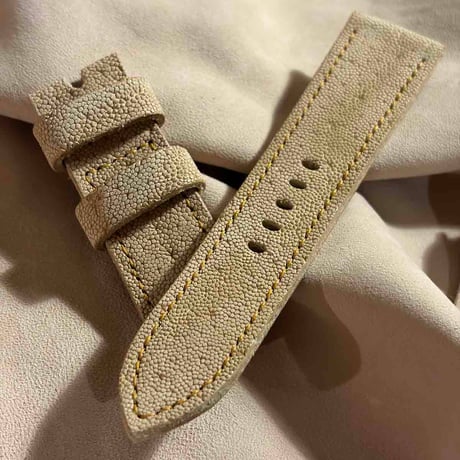 exh-79 タンニン鞣しエレファントレザー 腕時計ベルト  (ラグ幅24mm - バックル幅22mm)