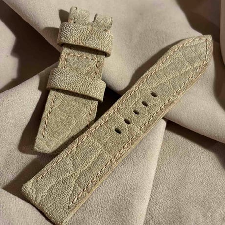 exh-83 タンニン鞣しエレファントレザー 腕時計ベルト  (ラグ幅26mm - バックル幅22mm)