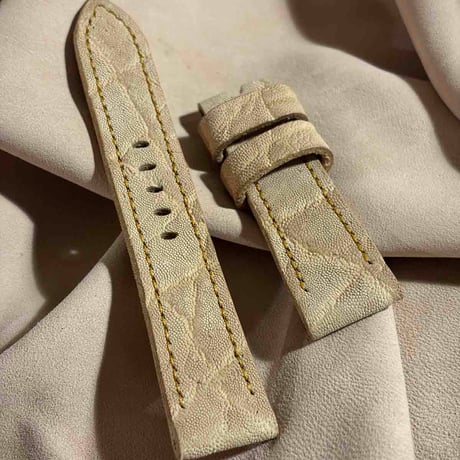 exh-82 タンニン鞣しエレファントレザー 腕時計ベルト  (ラグ幅22mm - バックル幅20mm)