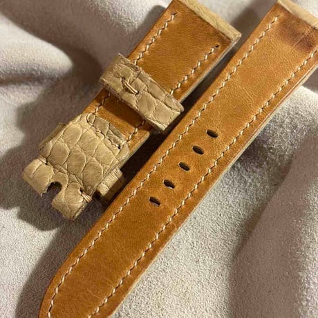 exh-88 タンニン鞣しクロコダイルレザー 腕時計ベルト  (ラグ幅22mm - バックル幅20mm)