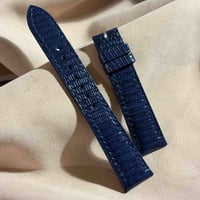 liz-383  リザード レザー 腕時計 ベルト ネイビー (ラグ幅19 mm - バックル幅16 mm)