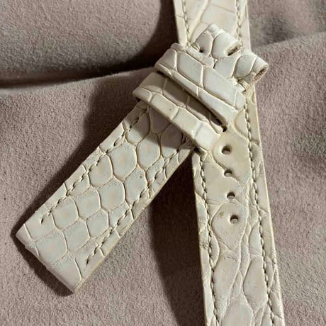 exh-93 タンニン鞣しアリゲーター ヌバック仕上げ 腕時計ベルト  (ラグ幅22mm - バックル幅20mm)