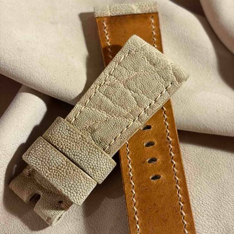 exh-83 タンニン鞣しエレファントレザー 腕時計ベルト  (ラグ幅26mm - バックル幅22mm)