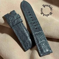 ost-476 オーストリッチレザー 腕時計ベルト グレー (ラグ幅24mm - バックル幅22mm)