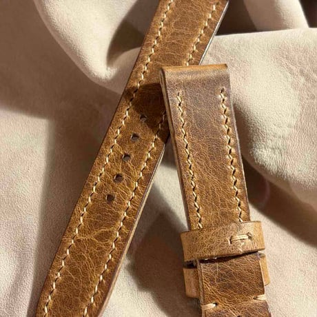 hor-289  HORWEEN ダービー / ナチュラル 腕時計ベルト (ラグ20mm - バックル幅18mm)
