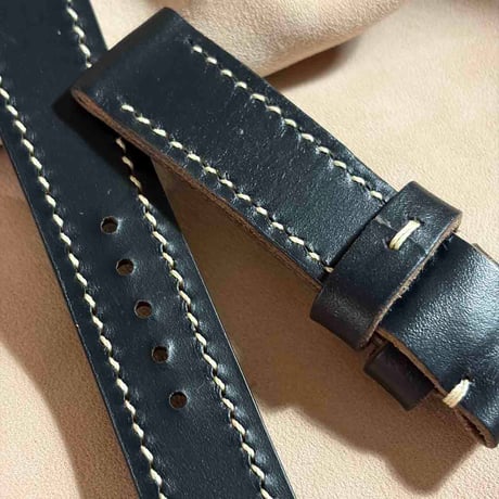 hor-278 アウトレット HORWEEN ホースバットcxl / ブラック 腕時計ベルト (ラグ19mm - バックル幅18mm)