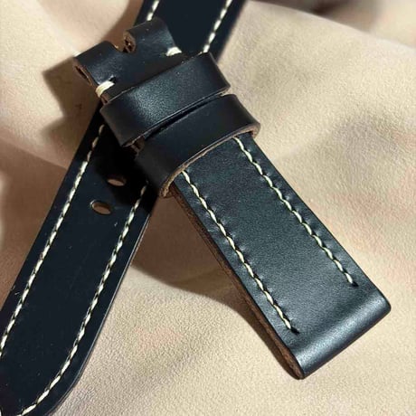 hor-280 HORWEEN ホースバットcxl / ブラック 腕時計ベルト (ラグ22mm - バックル幅20mm)