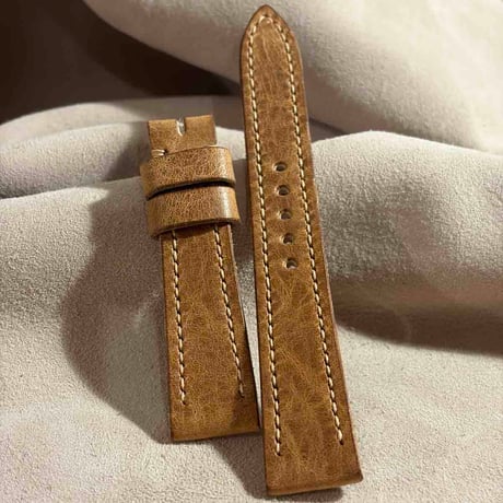 hor-290  HORWEEN ダービー / ナチュラル 腕時計ベルト (ラグ19mm - バックル幅16mm)