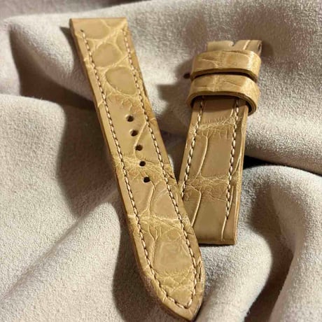 exh-96 タンニン鞣しクロコダイル 腕時計ベルト  (ラグ幅21mm - バックル幅18mm)