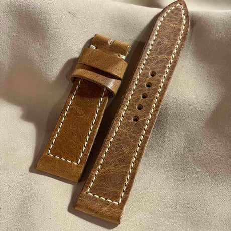 hor-293  HORWEEN ダービー / ナチュラル 腕時計ベルト (ラグ21mm - バックル幅18mm)