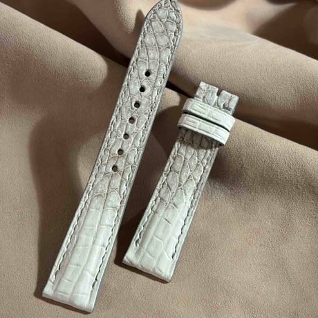 cro-2147  クロコダイル  腕時計ベルト ヒマラヤクロコ (ラグ幅19 mm - バックル幅16 mm)