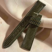 liz-387  リザード レザー 腕時計 ベルト オリーブ (ラグ幅20 mm - バックル幅18 mm)