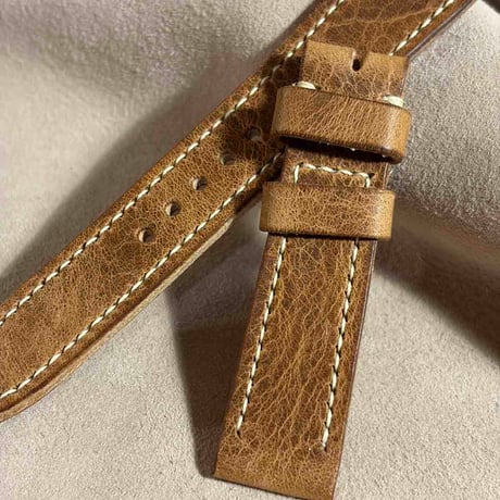 hor-291  HORWEEN ダービー / ナチュラル 腕時計ベルト (ラグ20mm - バックル幅18mm)