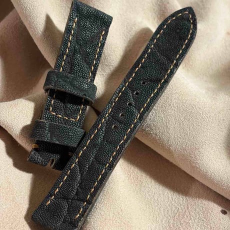 exh-98 エレファント ブラック 腕時計ベルト  (ラグ幅20mm - バックル幅18mm)