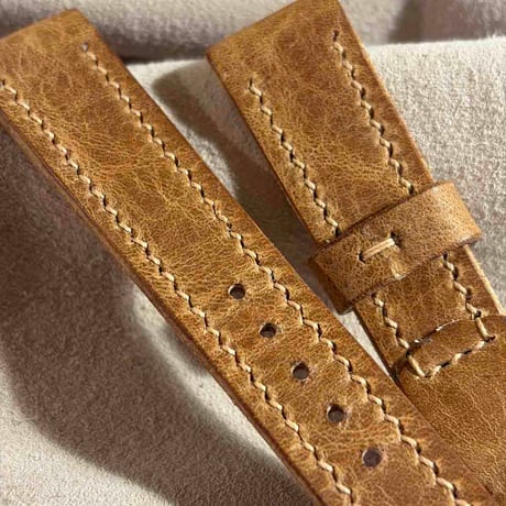 hor-290  HORWEEN ダービー / ナチュラル 腕時計ベルト (ラグ19mm - バックル幅16mm)