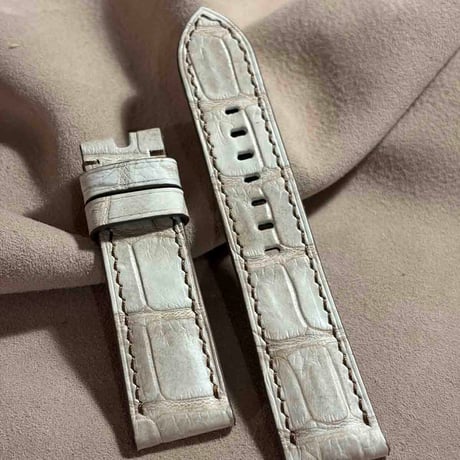 cro-2154 クロコダイル  腕時計ベルト ヒマラヤクロコ (ラグ幅22 mm - バックル幅20 mm)
