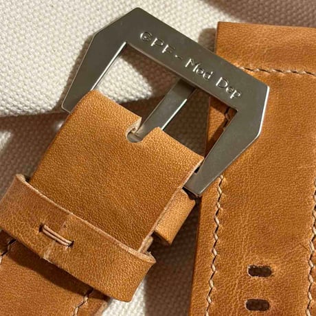 hor-281 サンプル品 HORWEEN ダブリン / ライトナチュラル GPFバックル付属 腕時計ベルト (ラグ26mm - バックル幅26mm)