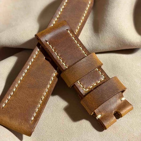 hor-277  HORWEEN ミスティック / シナモン 腕時計ベルト (ラグ24mm - バックル幅22mm)