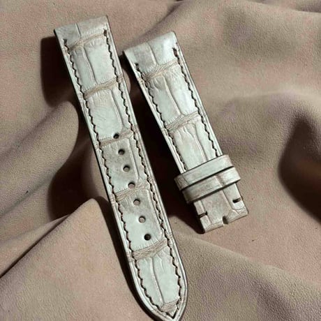 cro-2156 クロコダイル  腕時計ベルト ヒマラヤクロコ (ラグ幅21 mm - バックル幅18 mm)