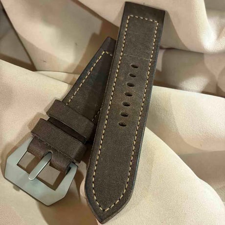 hor-296 HORWEEN ダービー / ダークブラウン  腕時計ベルト (ラグ26mm - バックル幅26mm)