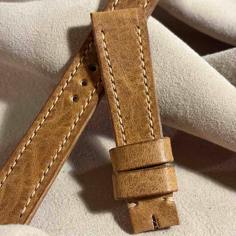 hor-290  HORWEEN ダービー / ナチュラル 腕時計ベルト (ラグ19mm - バックル幅16mm)