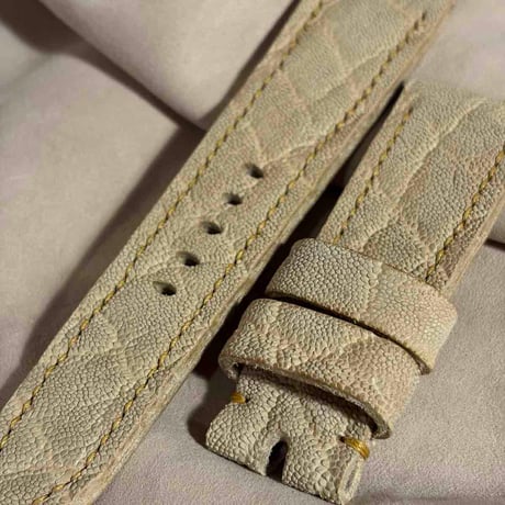 exh-85 タンニン鞣しエレファントレザー 腕時計ベルト  (ラグ幅24mm - バックル幅22mm)