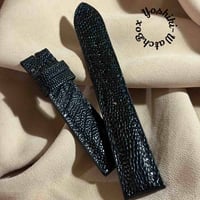 ost-482 オーストリッチレザー 腕時計ベルト ブラック (ラグ幅21mm - バックル幅18mm)