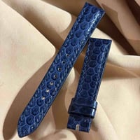 sna-180 シースネイク（ウミヘビ）ネイビー　腕時計ベルト  (ラグ幅18mm - バックル幅16 mm)