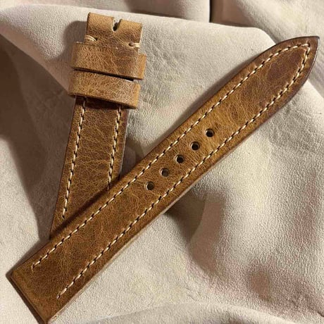hor-289  HORWEEN ダービー / ナチュラル 腕時計ベルト (ラグ20mm - バックル幅18mm)