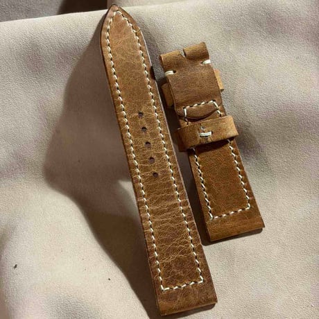 hor-293  HORWEEN ダービー / ナチュラル 腕時計ベルト (ラグ21mm - バックル幅18mm)
