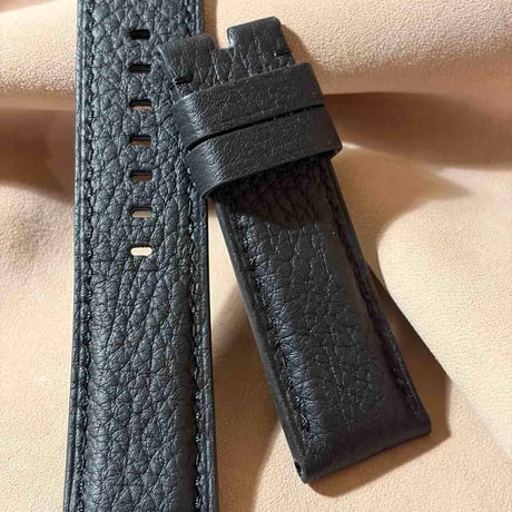 tog-26 カーフレザー  腕時計ベルト ブラック (ラグ幅24 mm - バックル幅22 mm)
