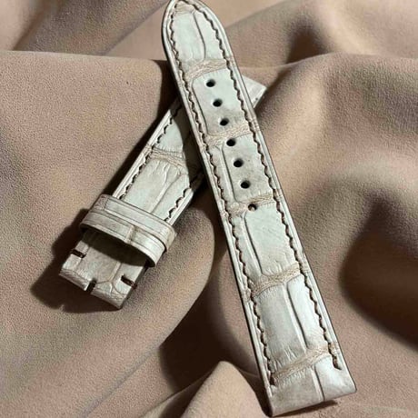 cro-2156 クロコダイル  腕時計ベルト ヒマラヤクロコ (ラグ幅21 mm - バックル幅18 mm)