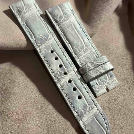 cro-2157 クロコダイル  腕時計ベルト ヒマラヤクロコ (ラグ幅20 mm - バックル幅18 mm)