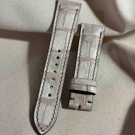 cro-2156 クロコダイル  腕時計ベルト ヒマラヤクロコ (ラグ幅21 mm - バックル幅18 mm)