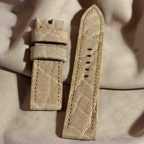 exh-85 タンニン鞣しエレファントレザー 腕時計ベルト  (ラグ幅24mm - バックル幅22mm)