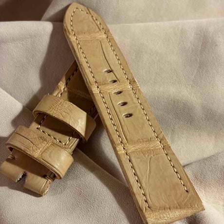 exh-86 タンニン鞣しクロコダイルレザー 腕時計ベルト  (ラグ幅24mm - バックル幅22mm)