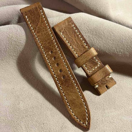 hor-291  HORWEEN ダービー / ナチュラル 腕時計ベルト (ラグ20mm - バックル幅18mm)