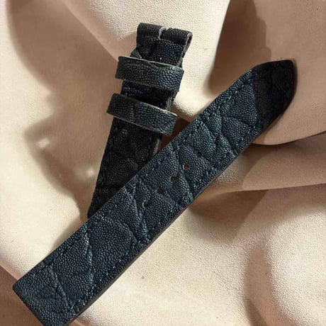 exh-99 エレファント ブラック 腕時計ベルト  (ラグ幅22mm - バックル幅20mm)