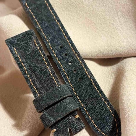 exh-98 エレファント ブラック 腕時計ベルト  (ラグ幅20mm - バックル幅18mm)