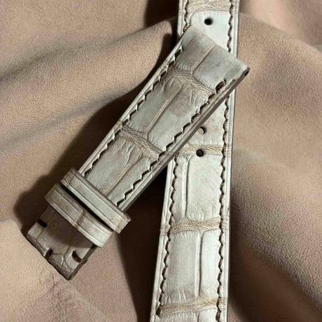 cro-2156 クロコダイル  腕時計ベルト ヒマラヤクロコ (ラグ幅21 mm - バックル幅18 mm)