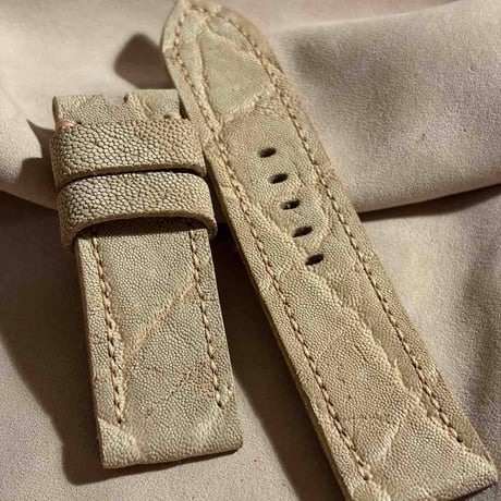 exh-80 タンニン鞣しエレファントレザー 腕時計ベルト  (ラグ幅24mm - バックル幅24mm)